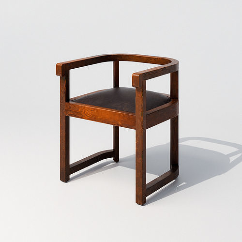Art Deco Armchair Low-poly 3D model