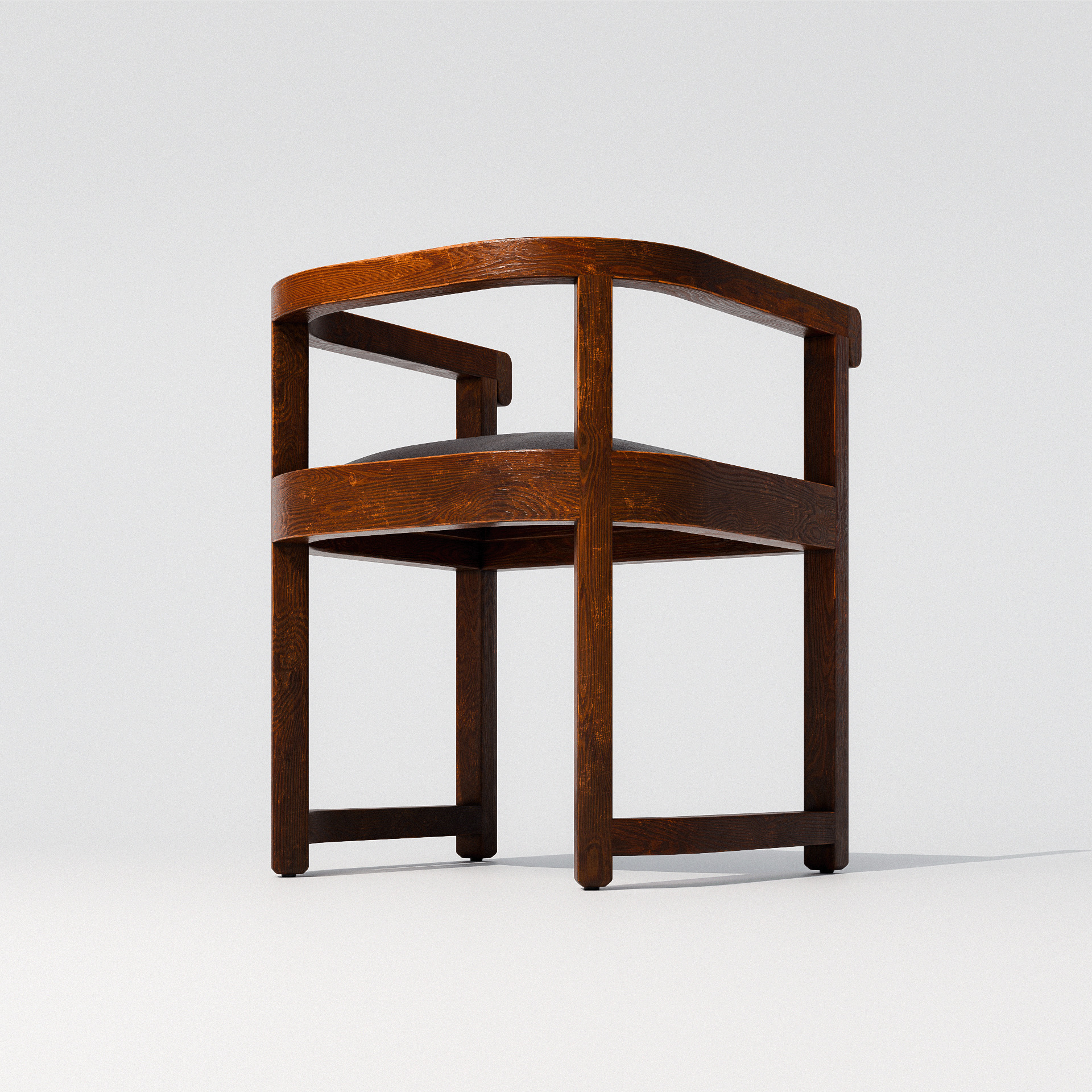 Art Deco Armchair Low-poly 3D model_6