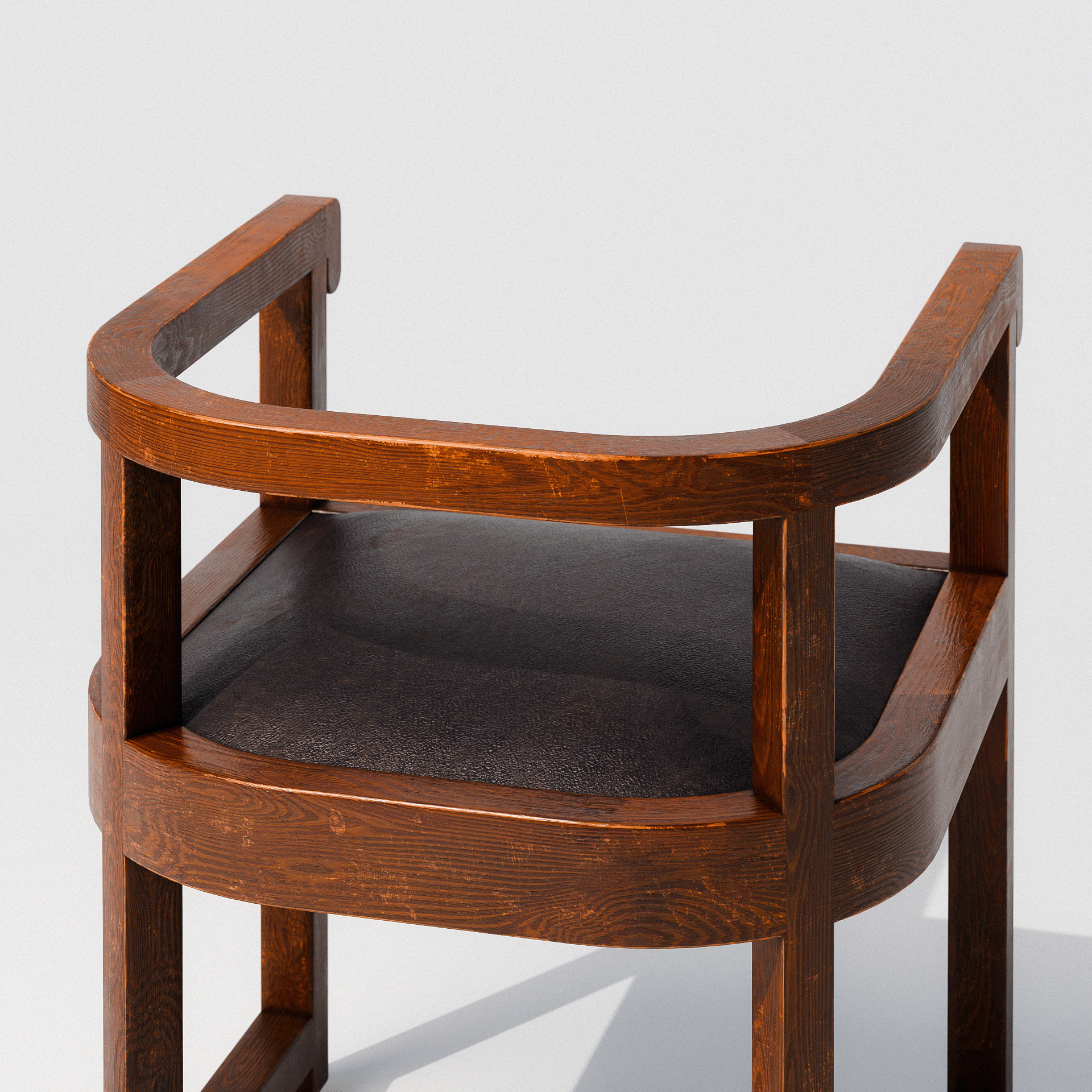 Art Deco Armchair Low-poly 3D model_4