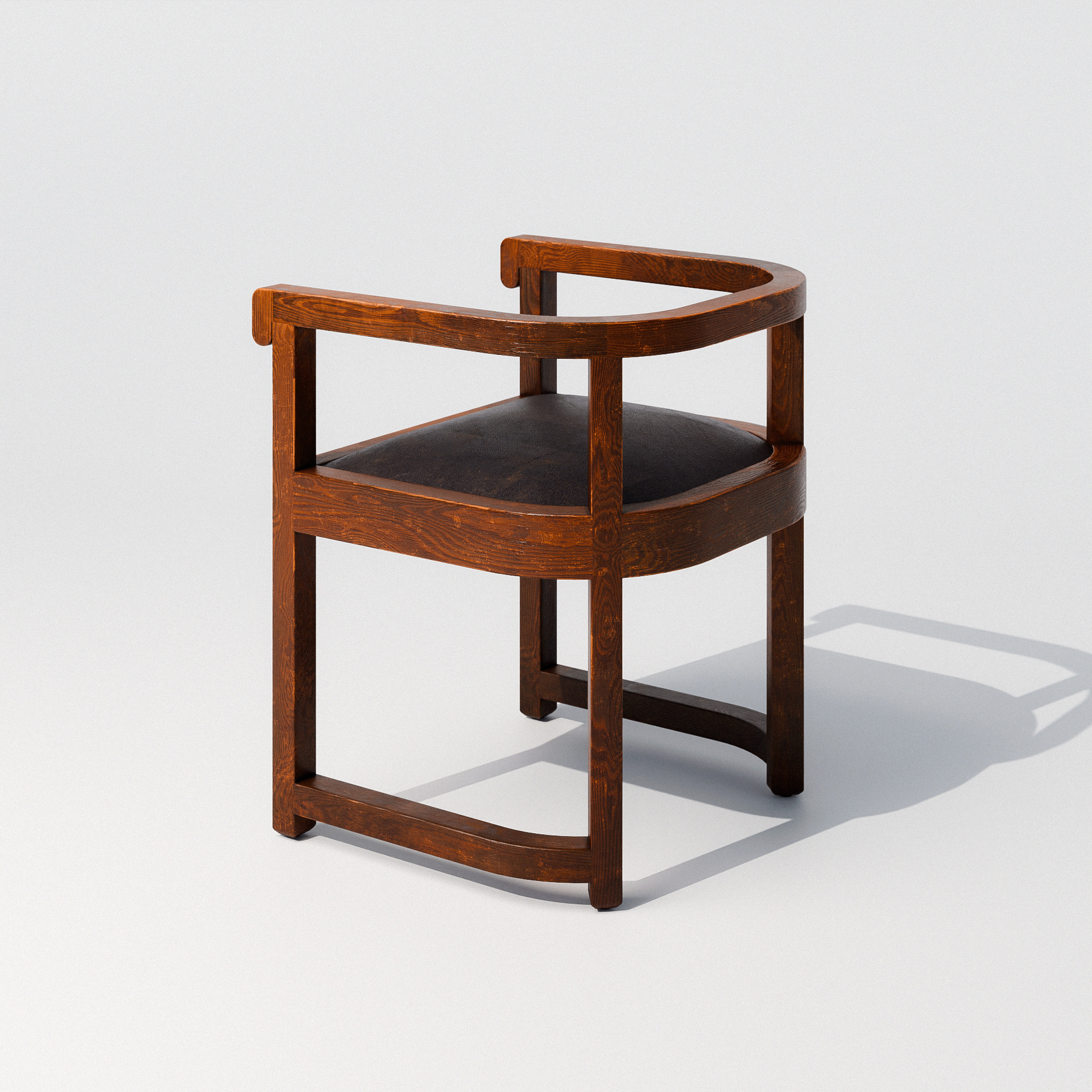 Art Deco Armchair Low-poly 3D model_1