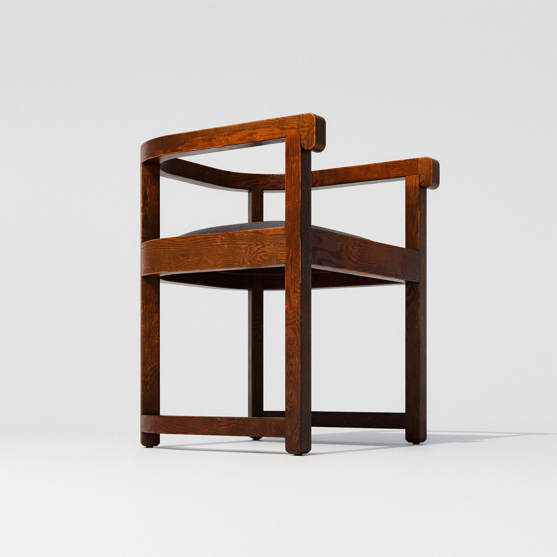 Art Deco Armchair Low-poly 3D model_3