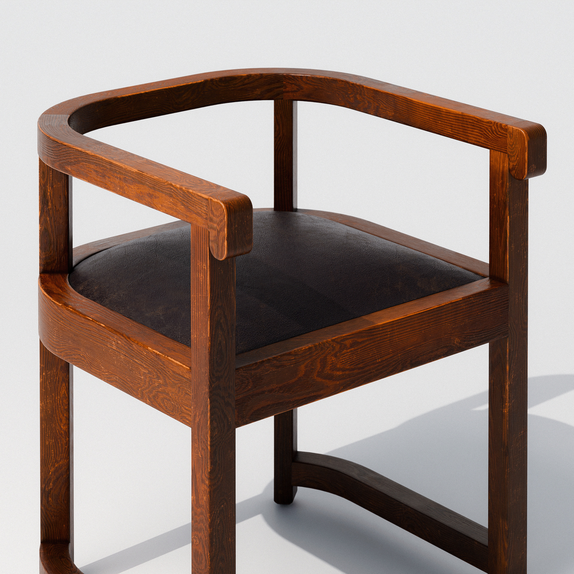 Art Deco Armchair Low-poly 3D model_2