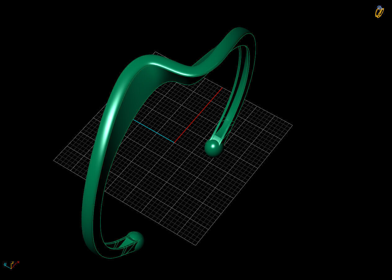 Screw bracelet 3D print model_3