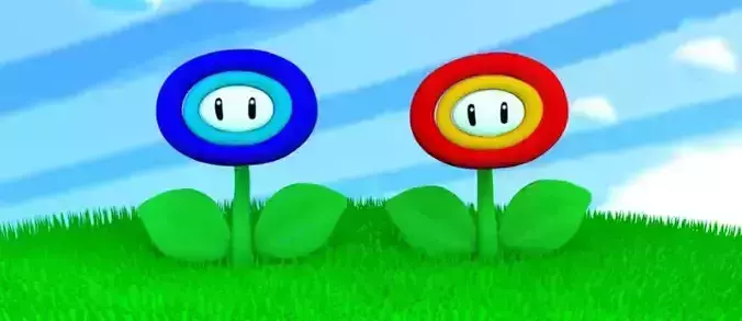 Fire and Ice flowers from Super Mario