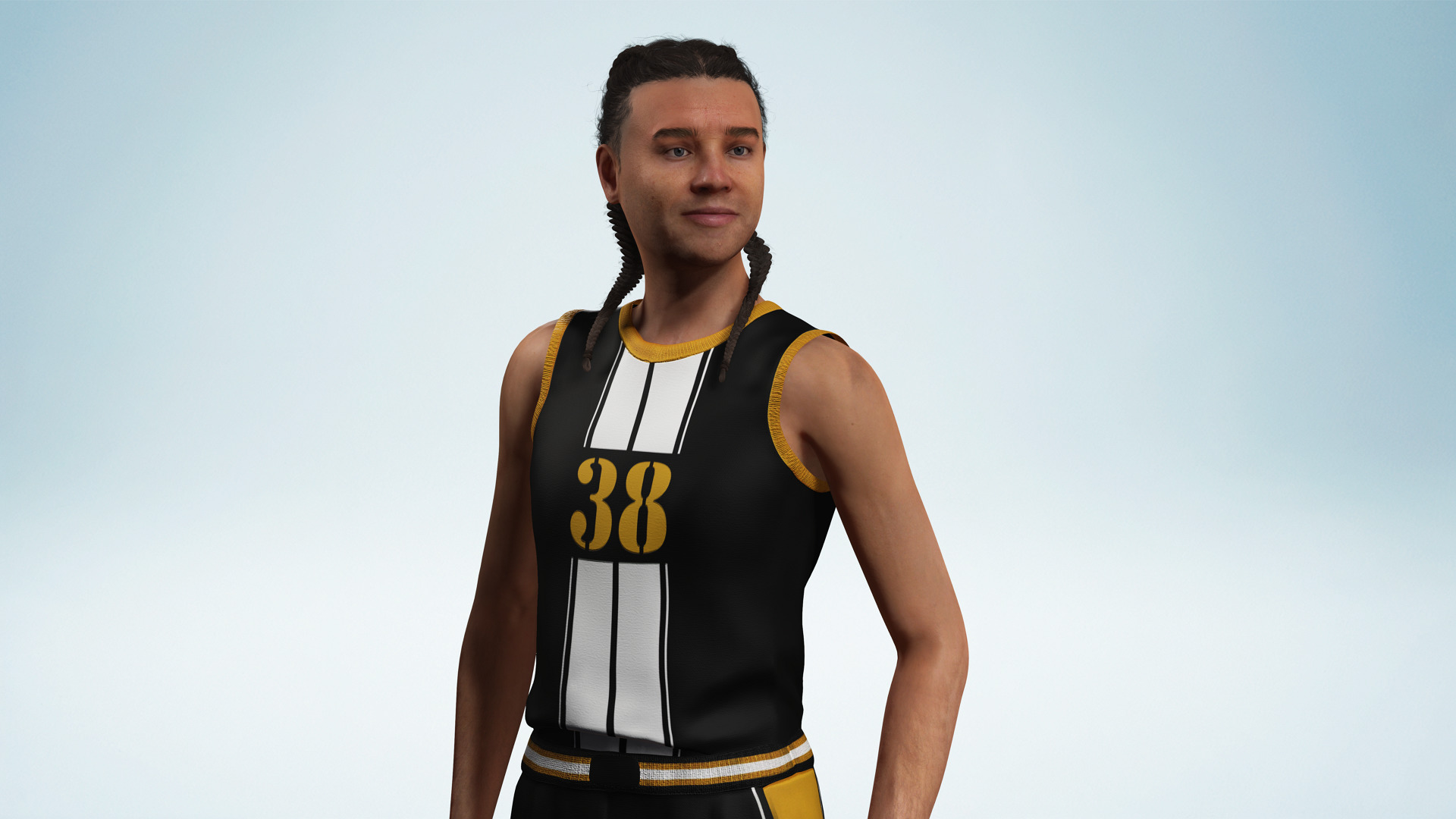 Athlete Realistic Basketball Player Male Character Low-poly 3D model_5
