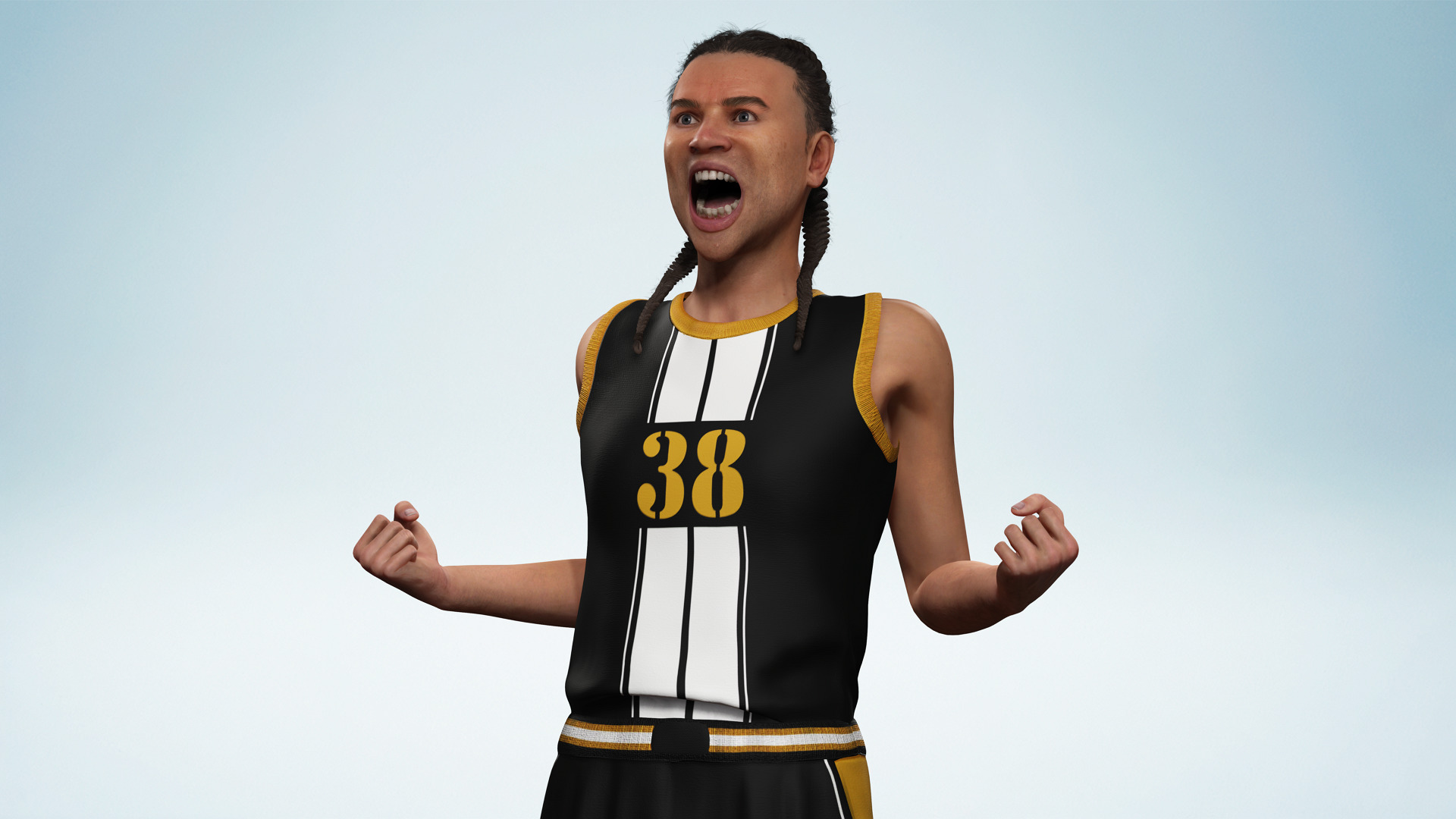 Athlete Realistic Basketball Player Male Character Low-poly 3D model_2