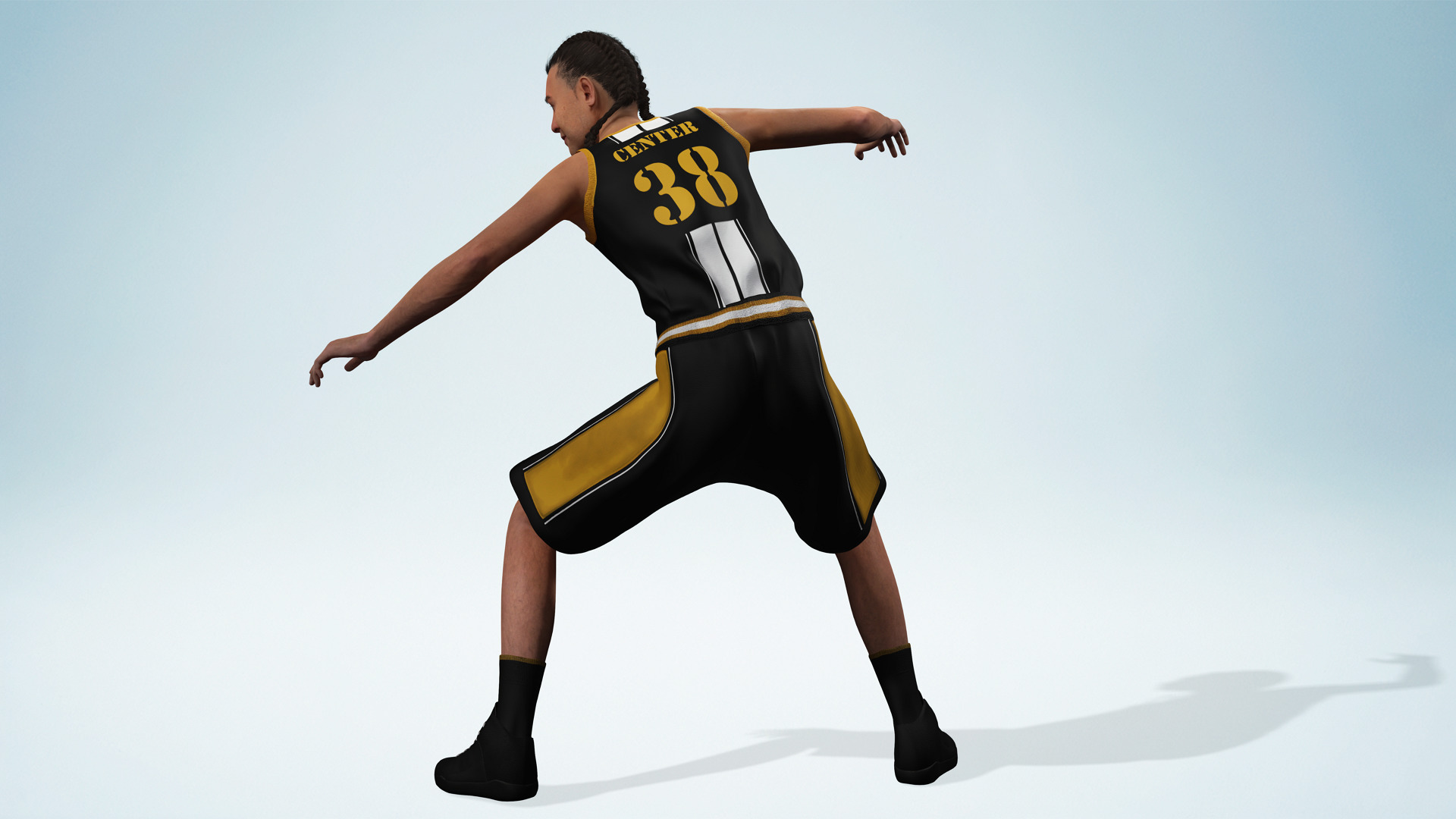 Athlete Realistic Basketball Player Male Character Low-poly 3D model_10