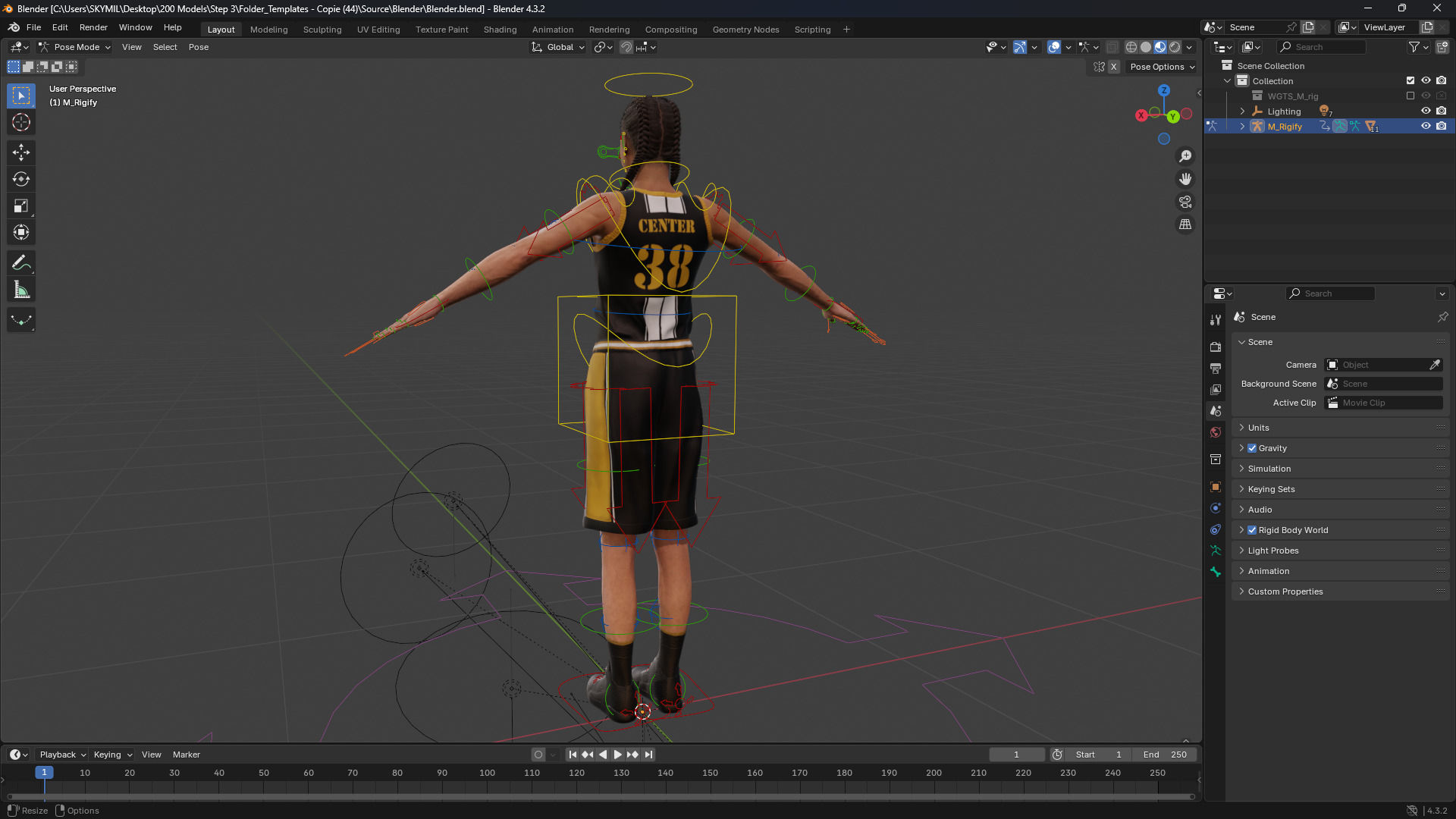 Athlete Realistic Basketball Player Male Character Low-poly 3D model_14