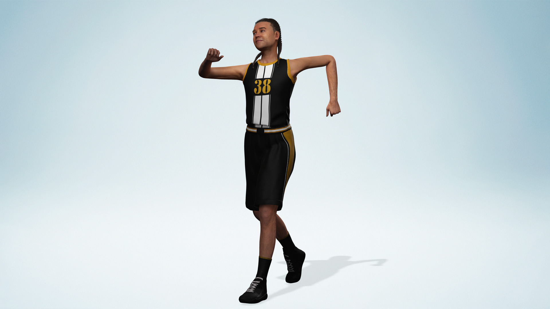 Athlete Realistic Basketball Player Male Character Low-poly 3D model_8