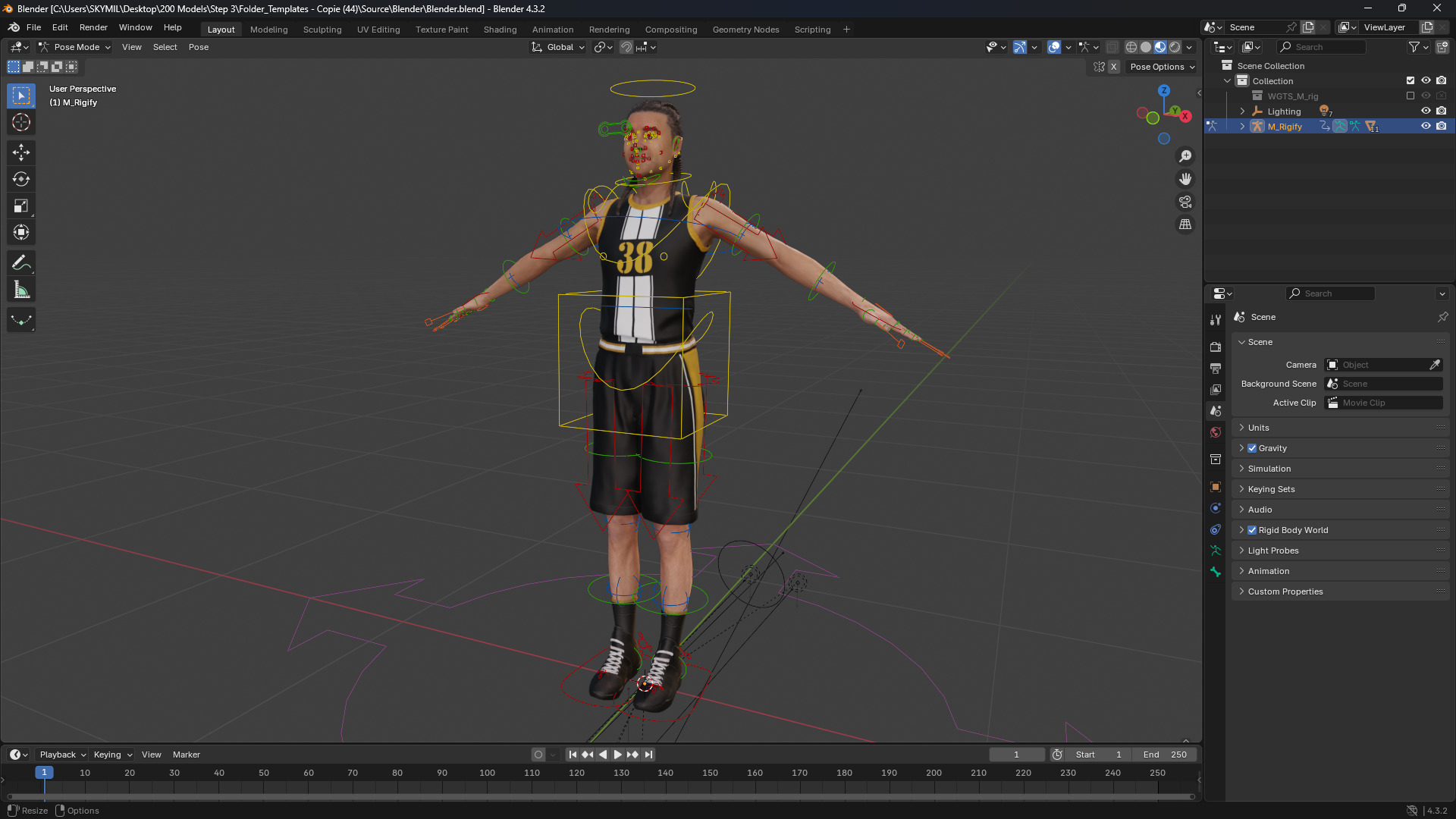 Athlete Realistic Basketball Player Male Character Low-poly 3D model_13