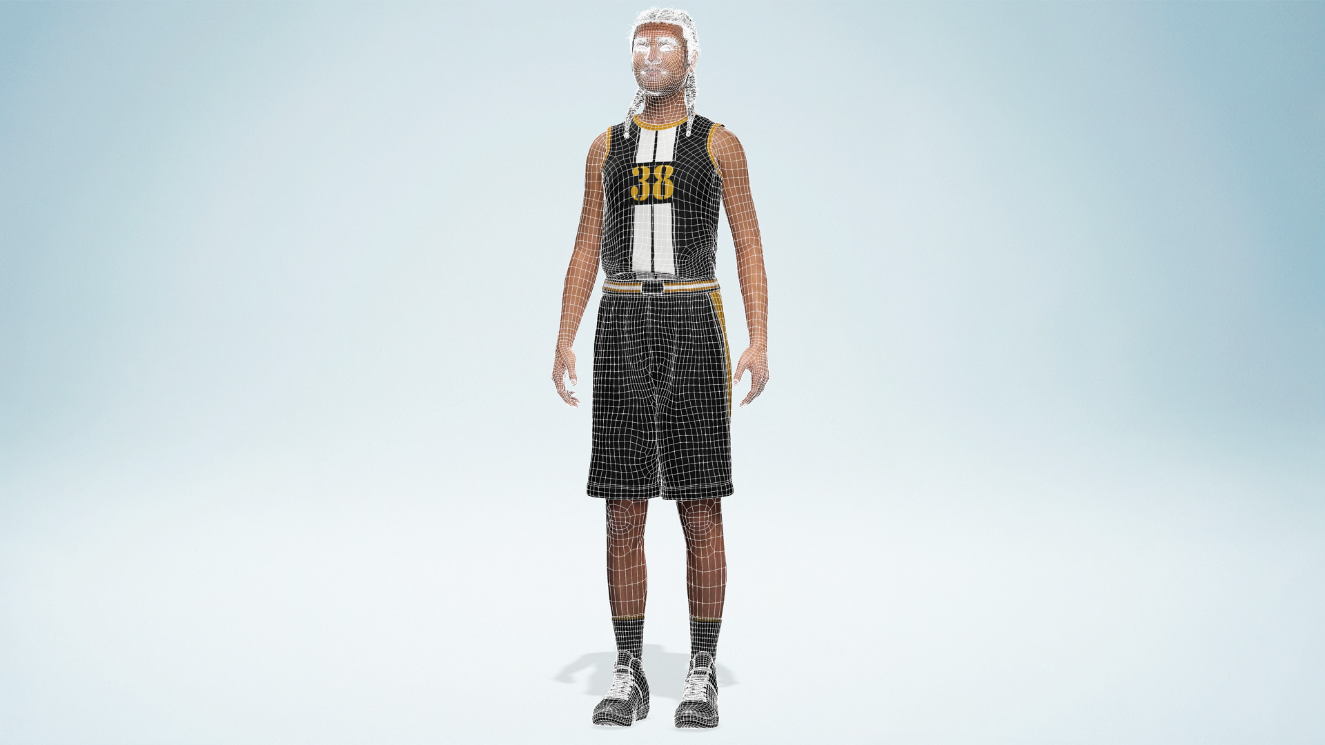 Athlete Realistic Basketball Player Male Character Low-poly 3D model_24