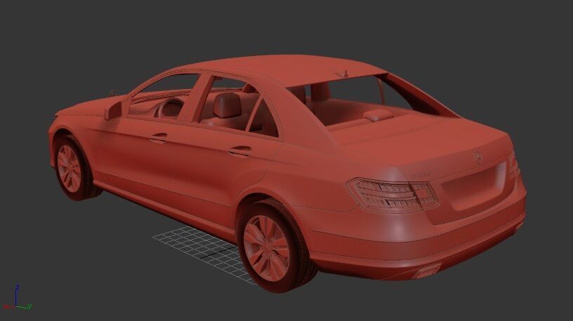 Mercedes Benz E class sedan 2010 3D print model_2
