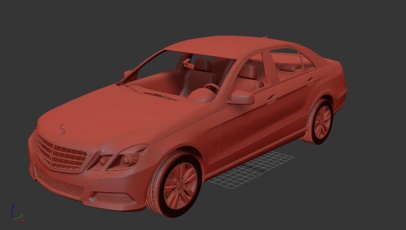 Mercedes Benz E class sedan 2010 3D print model_1