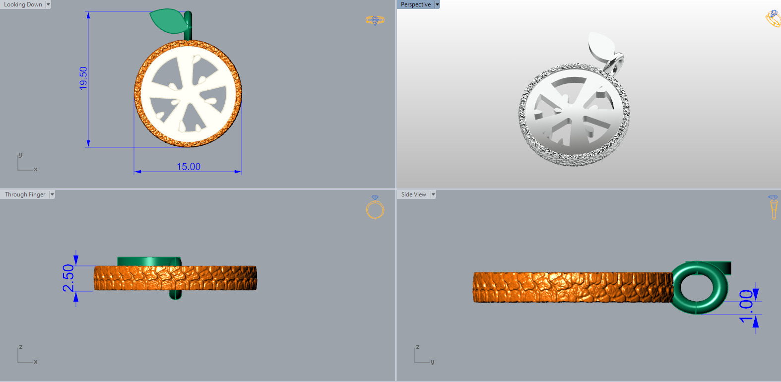 Fruit Charms 3D Model Pineapple lemon Cherry Grape Avocado etc 3D print model_8