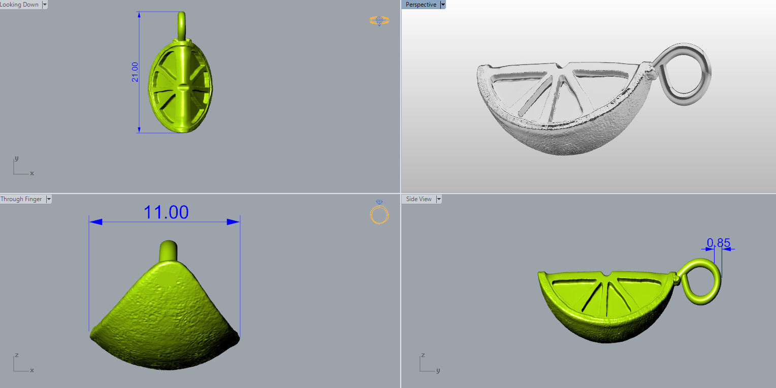 Fruit Charms 3D Model Pineapple lemon Cherry Grape Avocado etc 3D print model_7