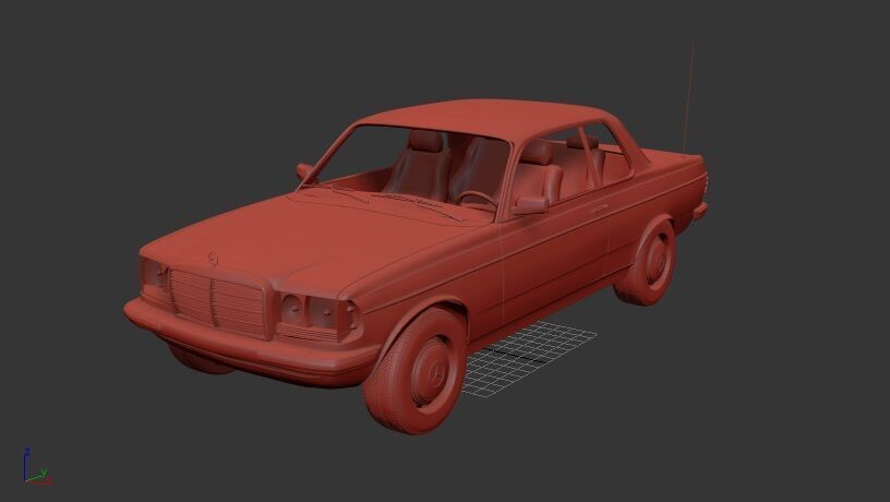 Mercedes Benz E class W123 coupe 1975 3D print model_1