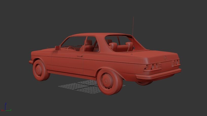 Mercedes Benz E class W123 coupe 1975 3D print model_2