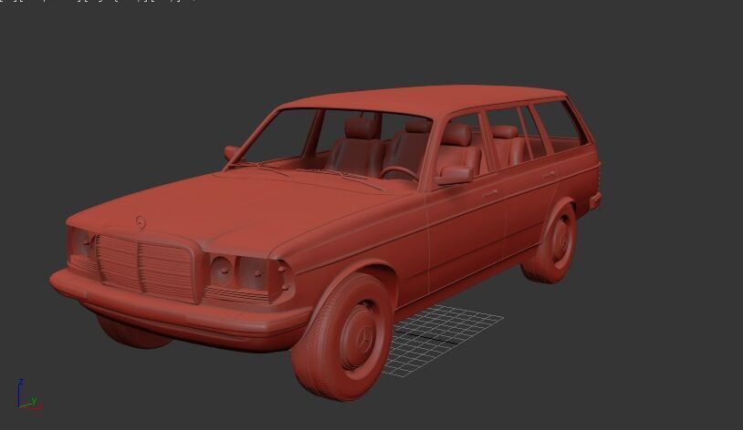 Mercedes Benz E class W123 estate 1975 3D print model_1