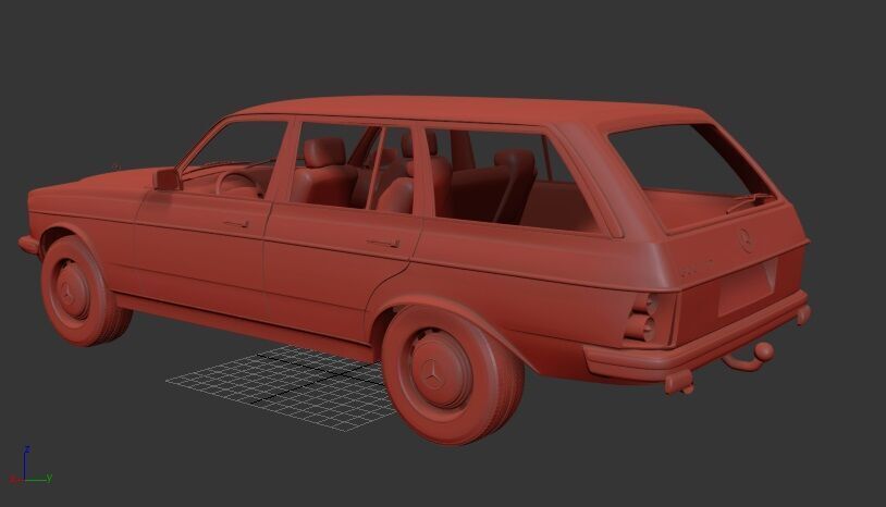 Mercedes Benz E class W123 estate 1975 3D print model_2