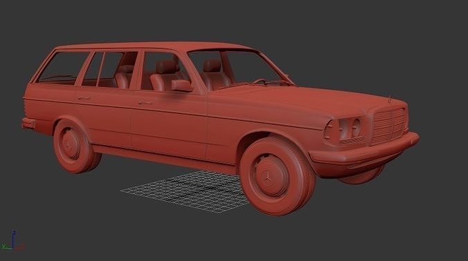 Mercedes Benz E class W123 estate 1975 3D print model