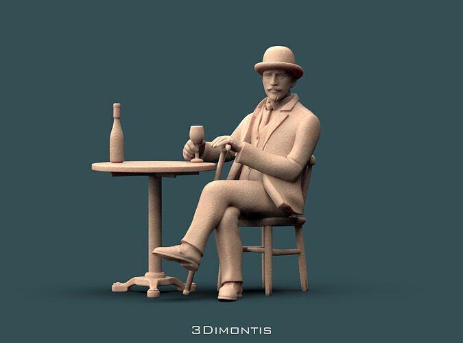 Man on the chair 3D print model