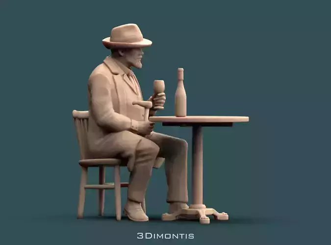 man on the chair 3D print model