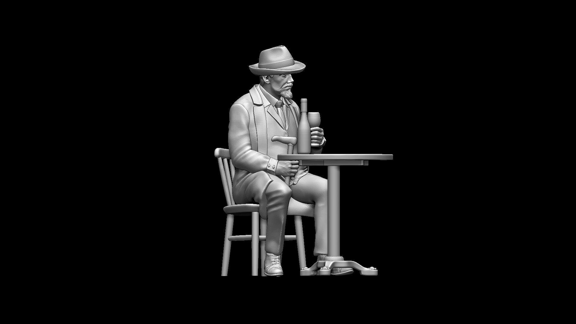 man on the chair 3D print model_24