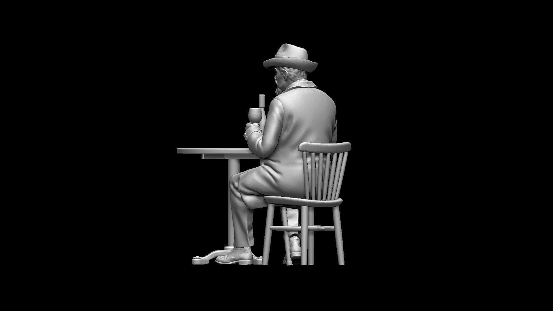man on the chair 3D print model_41