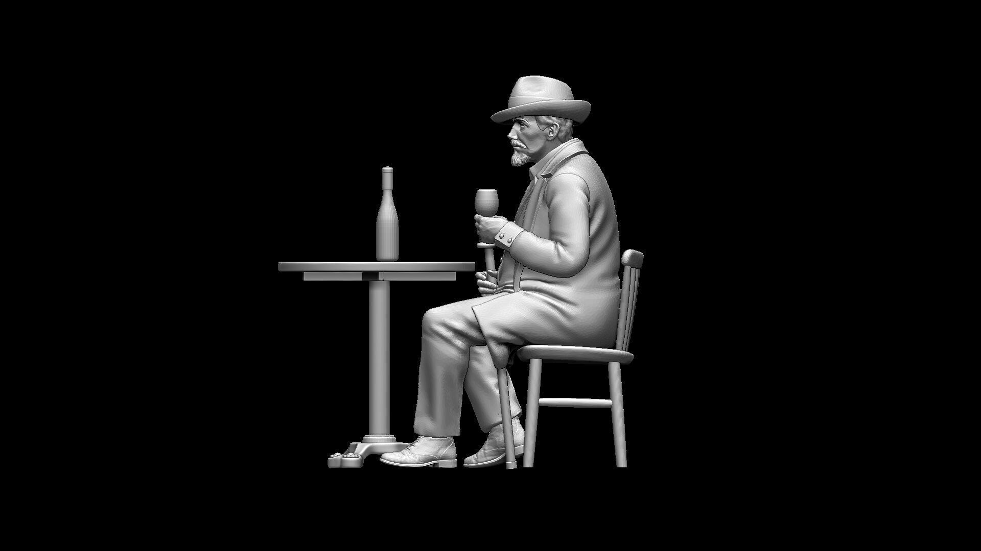 man on the chair 3D print model_28