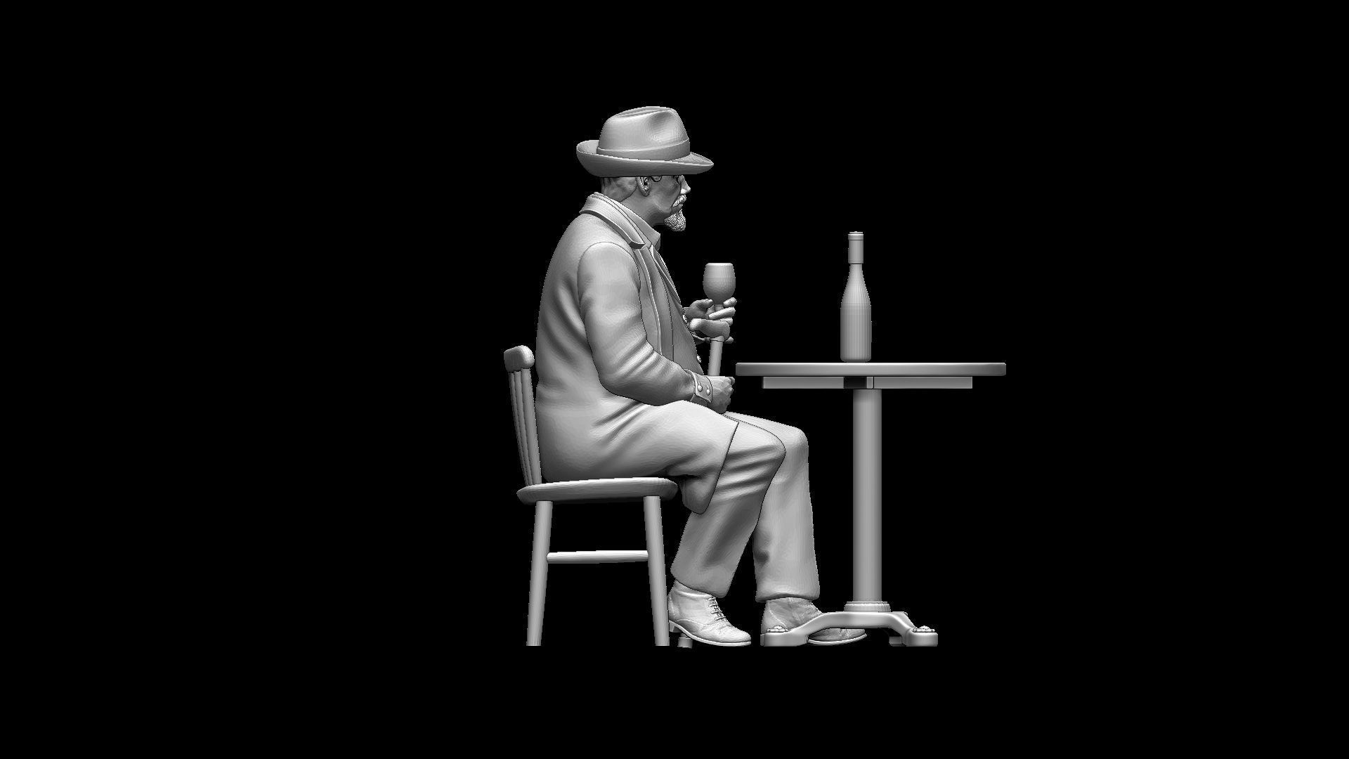 man on the chair 3D print model_43