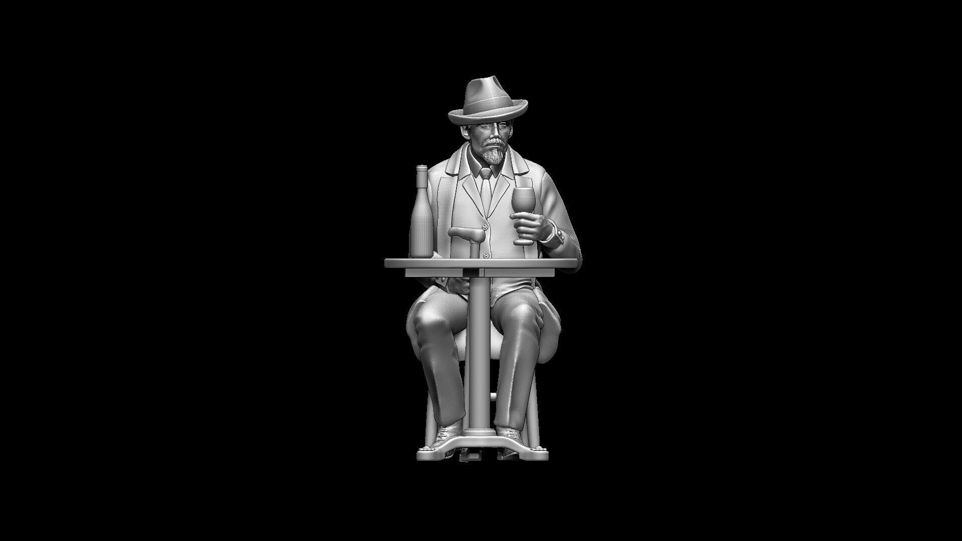 man on the chair 3D print model_10