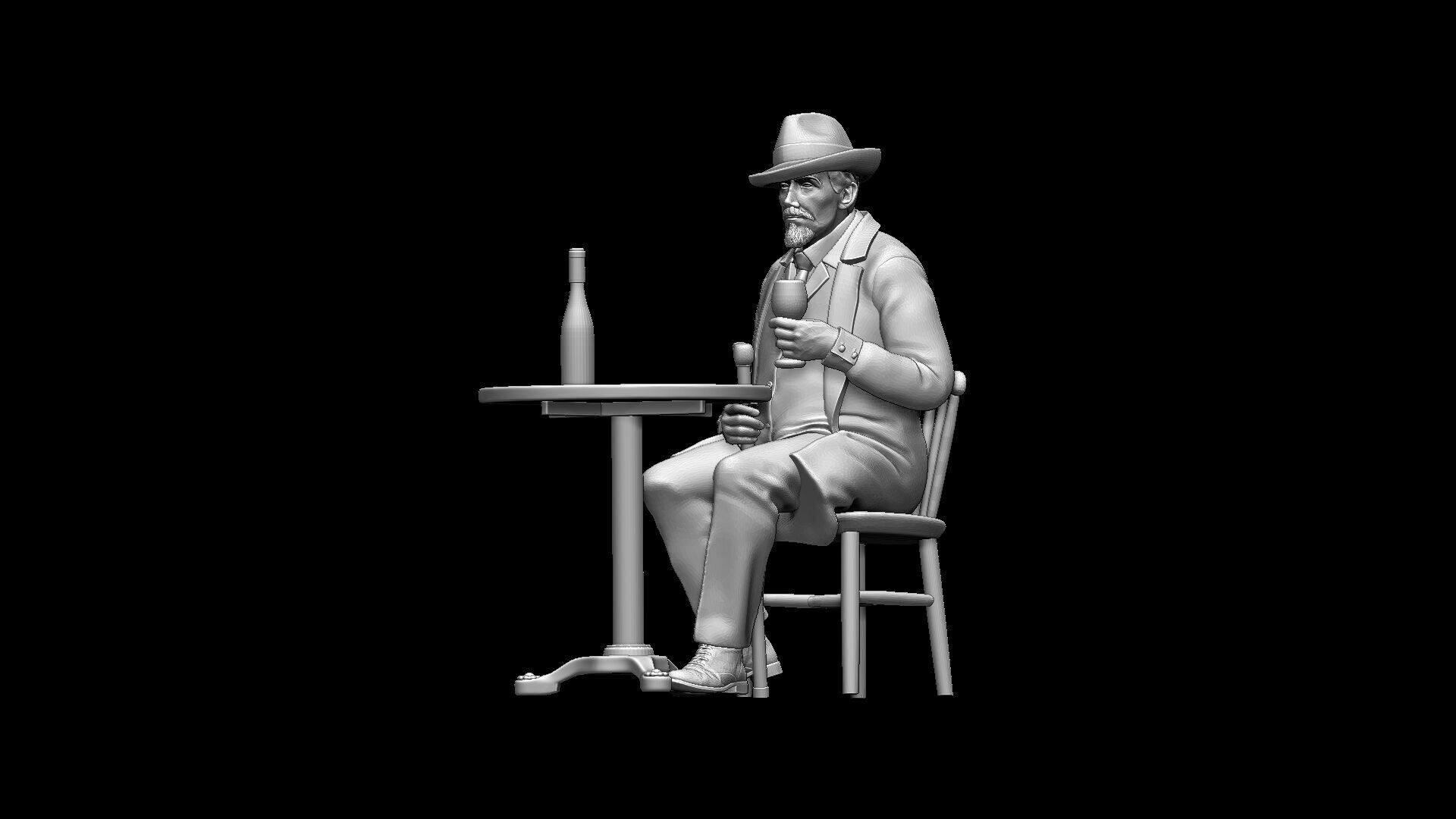 man on the chair 3D print model_6