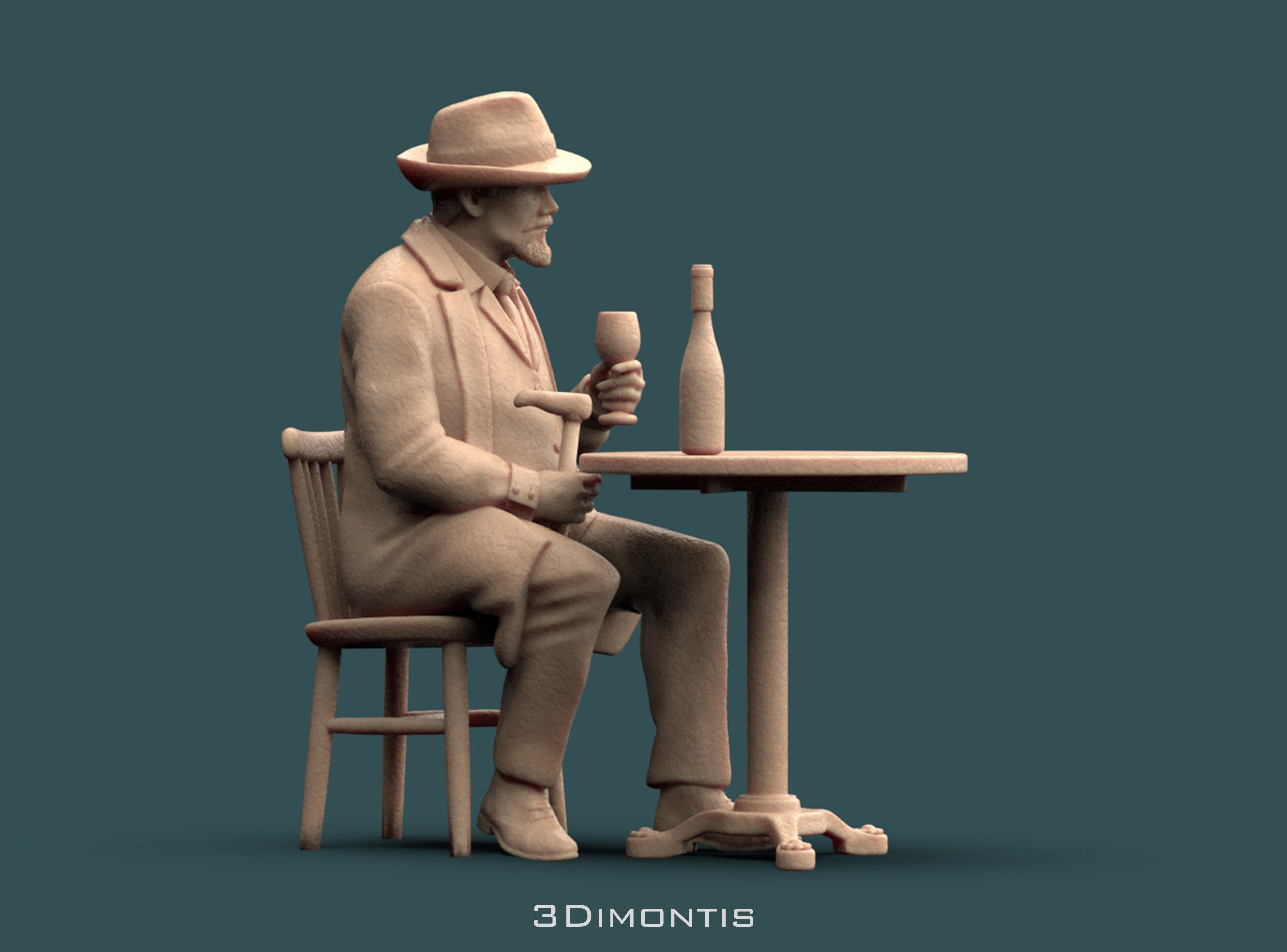 man on the chair 3D print model_19