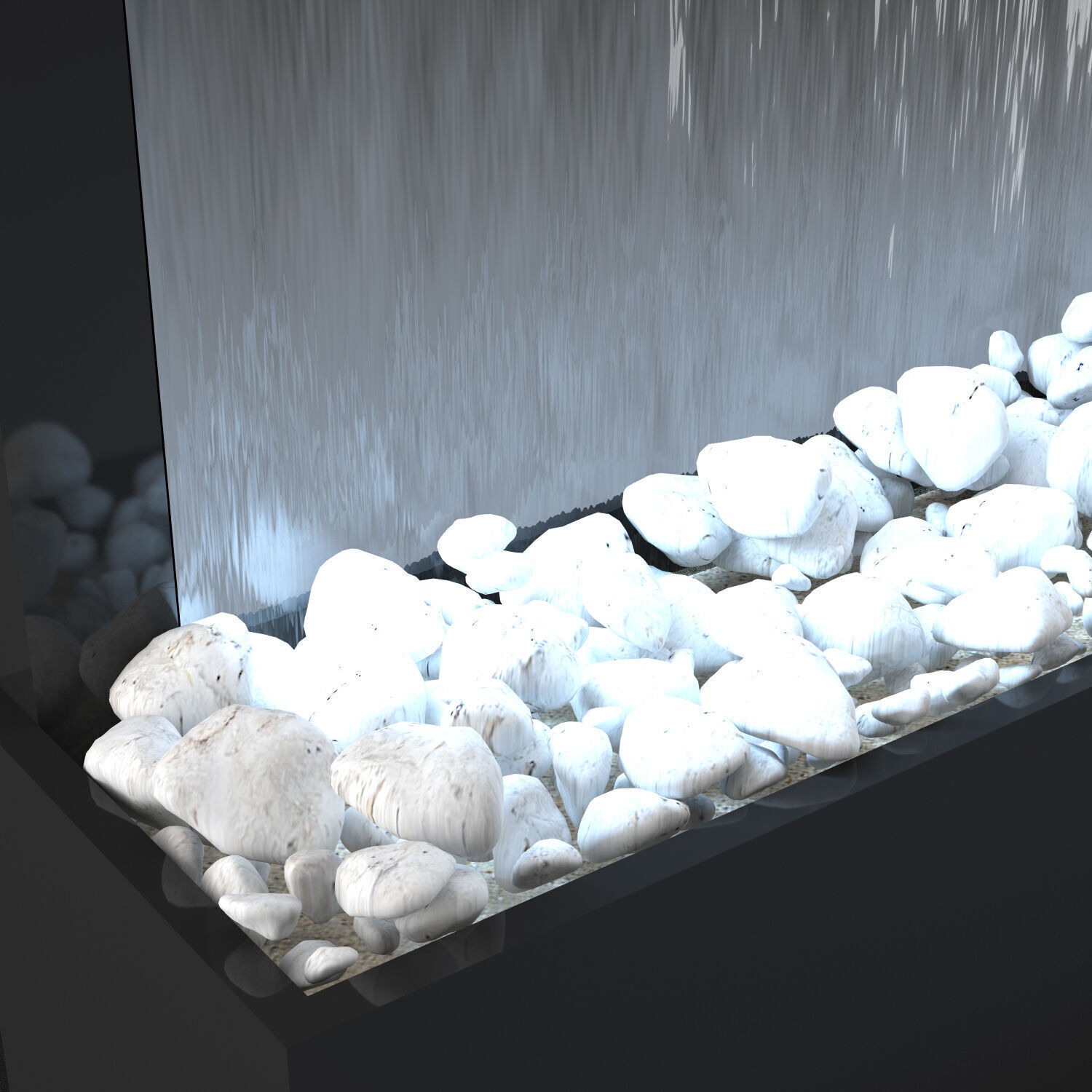 Waterfall Panel Interior Decoration 3D model_1