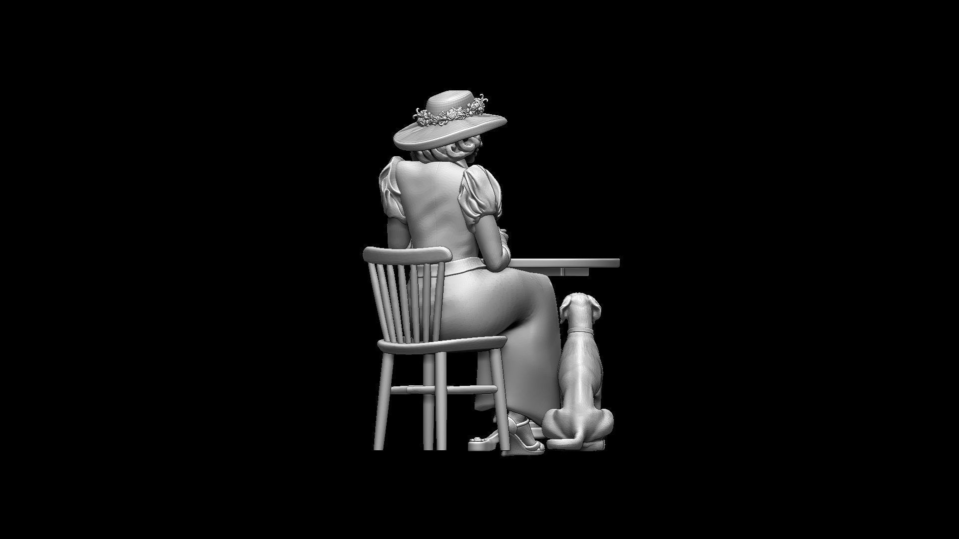 Woman and Dog 3D print model_3