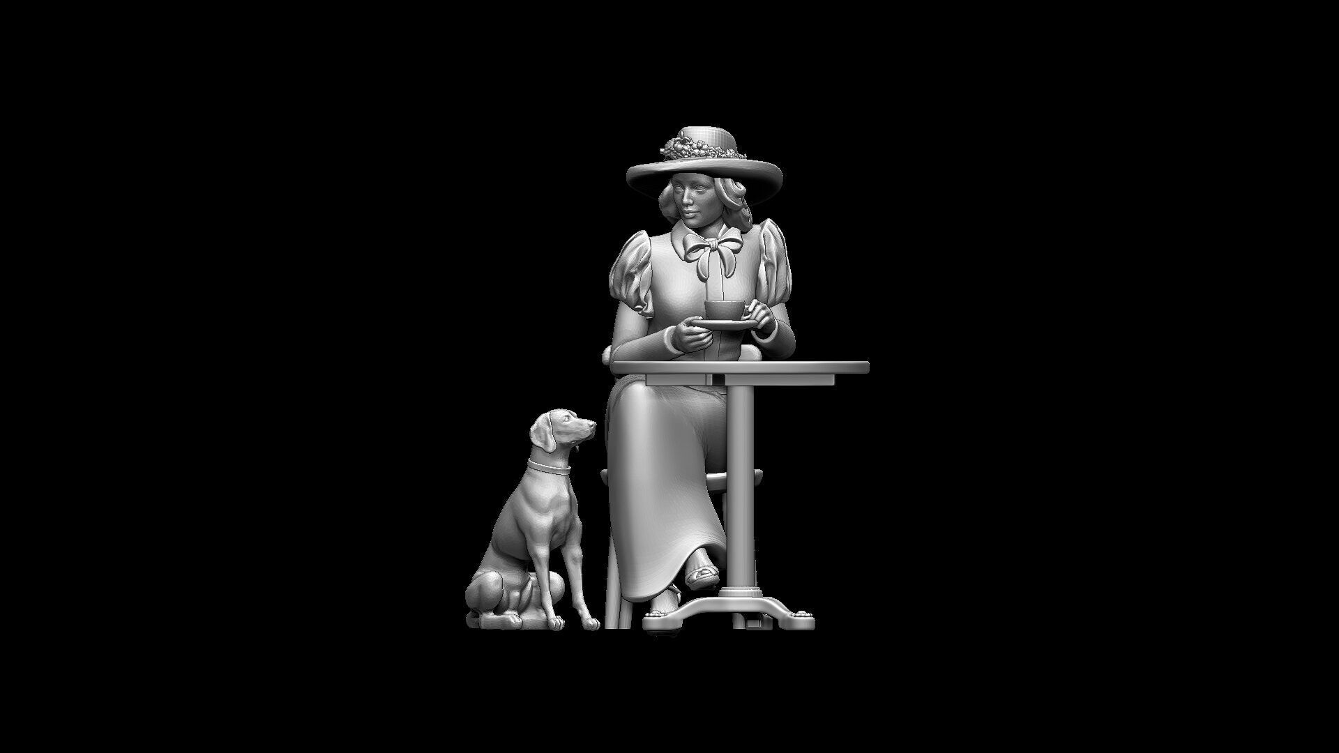 Woman and Dog 3D print model_30