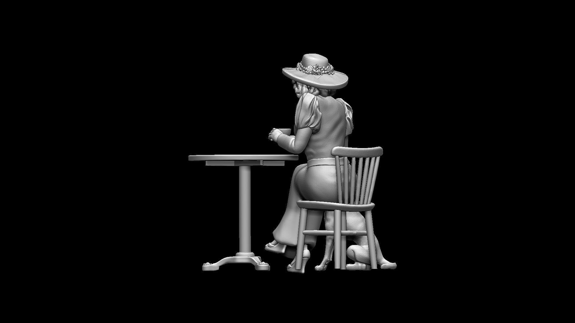 Woman and Dog 3D print model_24