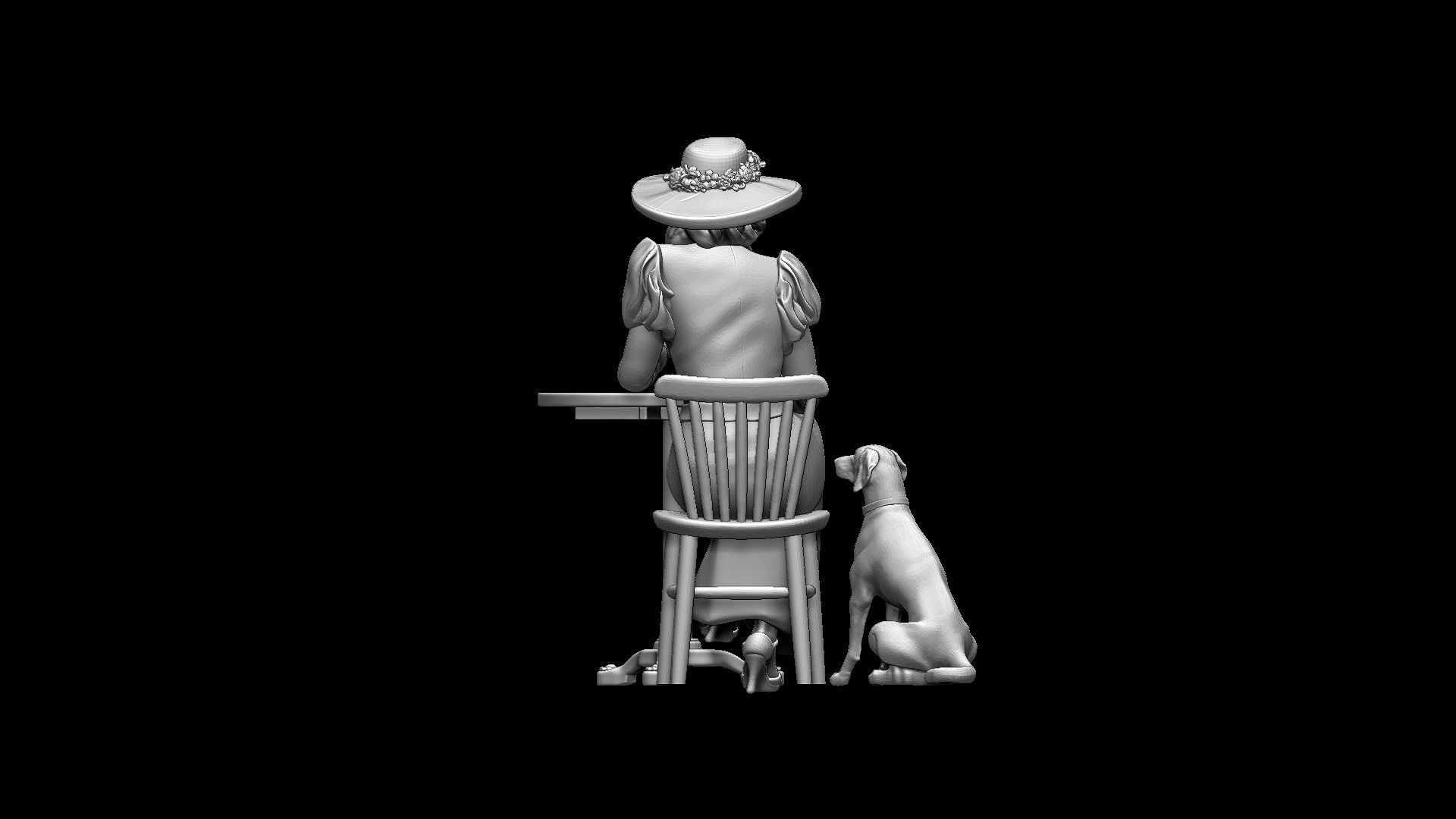 Woman and Dog 3D print model_27