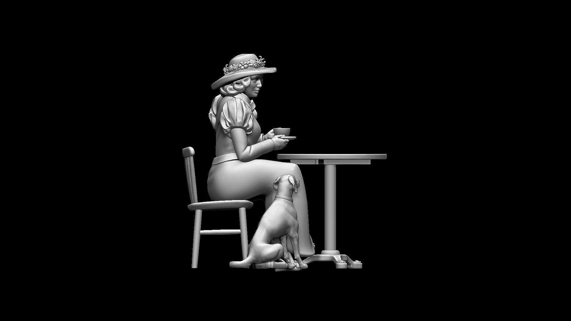 Woman and Dog 3D print model_5