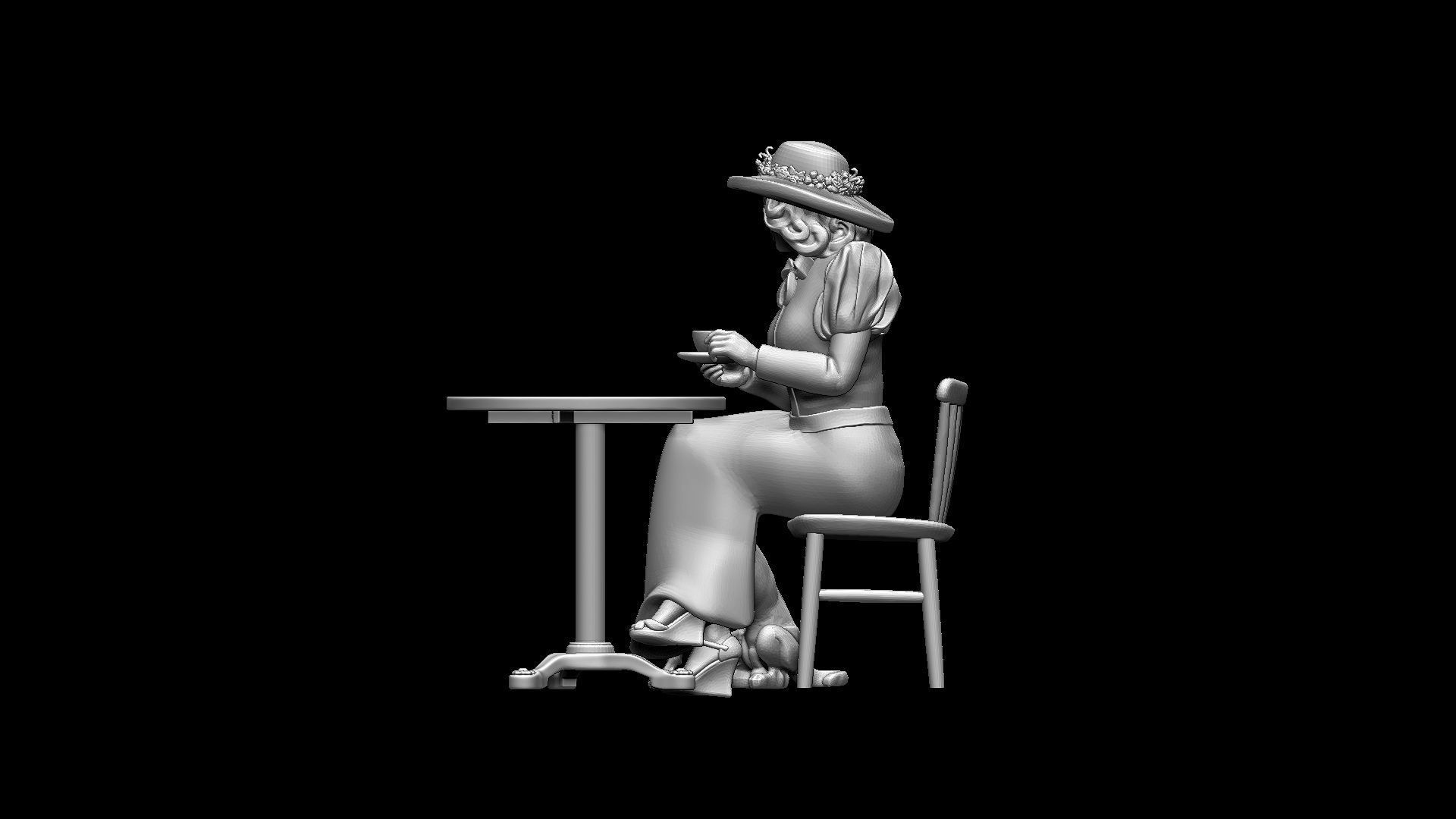 Woman and Dog 3D print model_7
