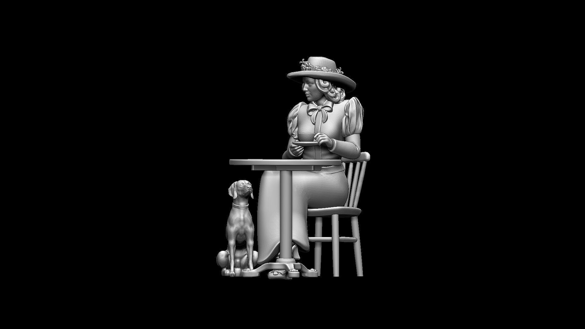 Woman and Dog 3D print model_29
