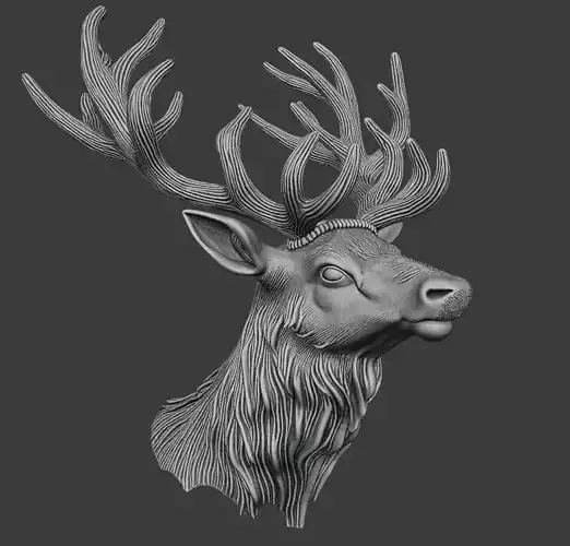 Deer head sculpture