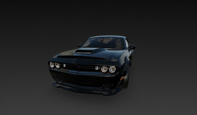 dodge helleat 3d car game asset  realistic model 3D model 5