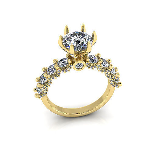 Solitaire engagement rings Model 7747 3D print model