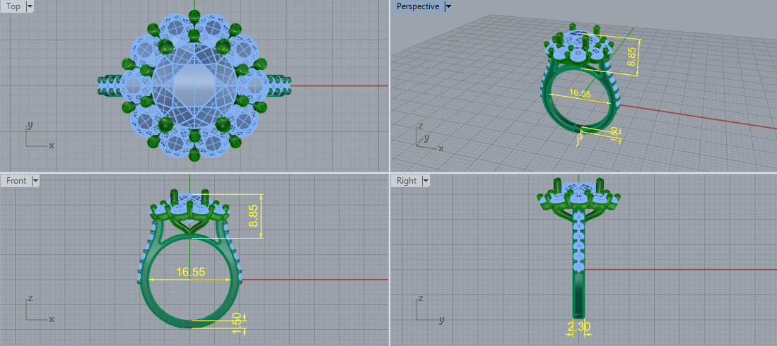 Solitaire engagement rings Model 7746 3D print model_5