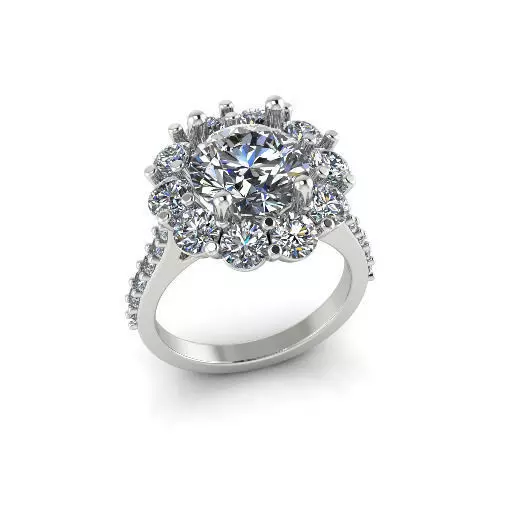 Solitaire engagement rings Model 7746 3D print model_0