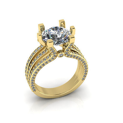Solitaire engagement rings Model 7740 3D print model