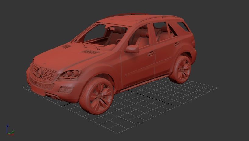 Mercedes Benz ML class 2011 3D print model_1