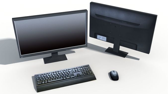 Desktop Elements Low-poly 3D model
