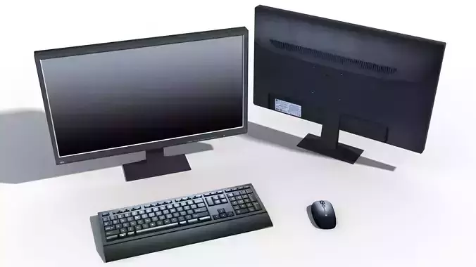 Desktop Elements Low-poly 3D model